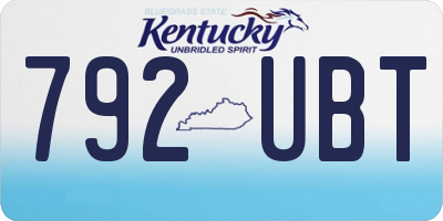KY license plate 792UBT