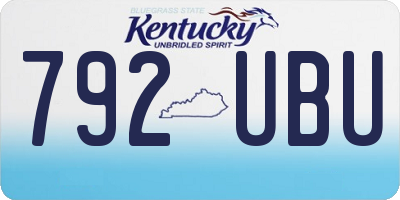 KY license plate 792UBU