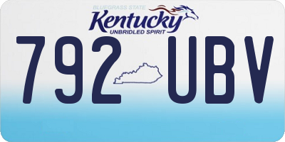 KY license plate 792UBV