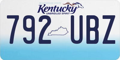 KY license plate 792UBZ