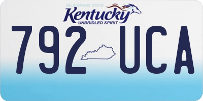 KY license plate 792UCA