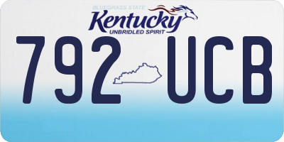 KY license plate 792UCB
