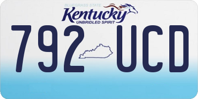 KY license plate 792UCD
