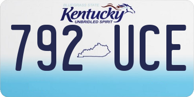 KY license plate 792UCE