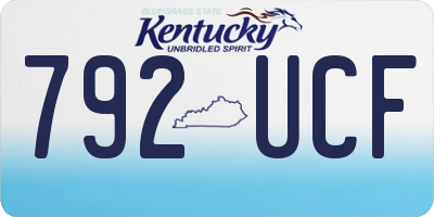 KY license plate 792UCF
