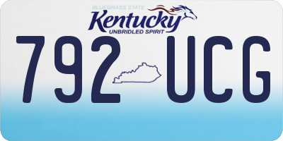 KY license plate 792UCG