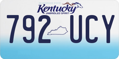 KY license plate 792UCY