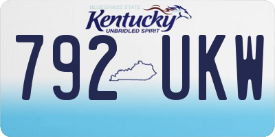 KY license plate 792UKW