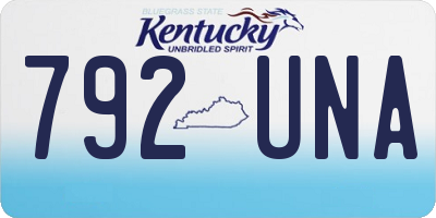 KY license plate 792UNA