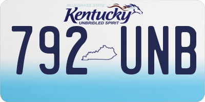 KY license plate 792UNB