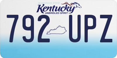 KY license plate 792UPZ