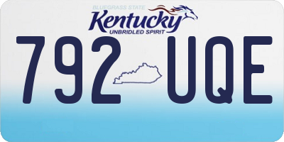 KY license plate 792UQE