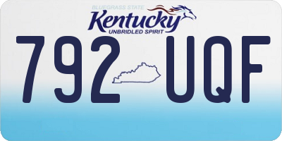 KY license plate 792UQF