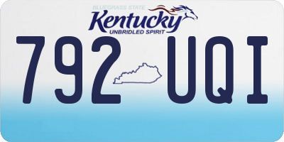 KY license plate 792UQI