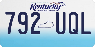 KY license plate 792UQL
