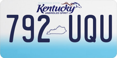 KY license plate 792UQU