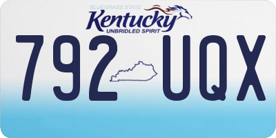 KY license plate 792UQX