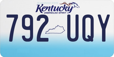 KY license plate 792UQY