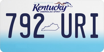 KY license plate 792URI