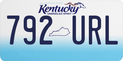 KY license plate 792URL