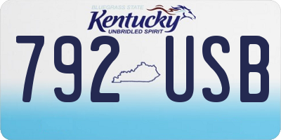 KY license plate 792USB