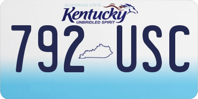 KY license plate 792USC