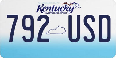 KY license plate 792USD