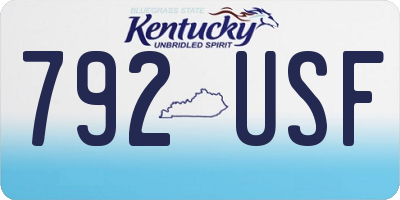 KY license plate 792USF