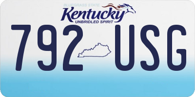KY license plate 792USG