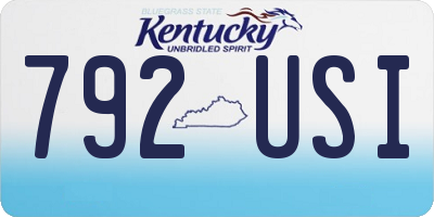 KY license plate 792USI
