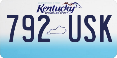 KY license plate 792USK