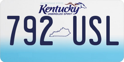 KY license plate 792USL