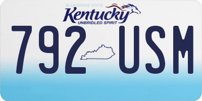 KY license plate 792USM