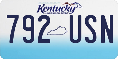 KY license plate 792USN