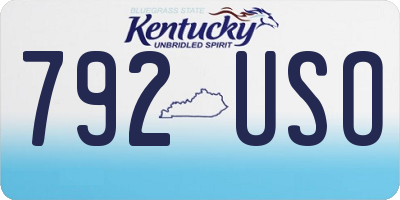 KY license plate 792USO
