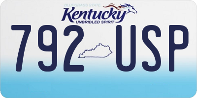 KY license plate 792USP