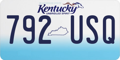KY license plate 792USQ