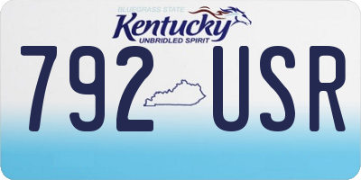 KY license plate 792USR
