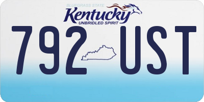 KY license plate 792UST
