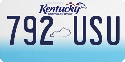 KY license plate 792USU