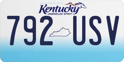 KY license plate 792USV