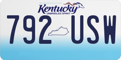 KY license plate 792USW