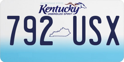 KY license plate 792USX