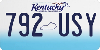 KY license plate 792USY