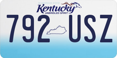 KY license plate 792USZ