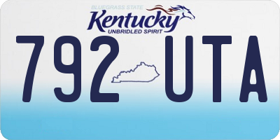 KY license plate 792UTA