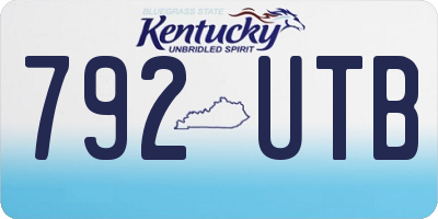 KY license plate 792UTB