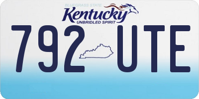 KY license plate 792UTE