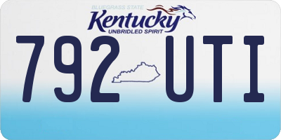 KY license plate 792UTI