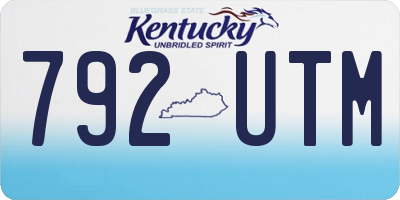 KY license plate 792UTM